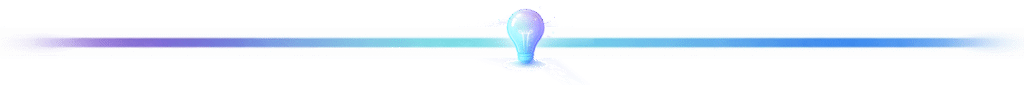 Divider showing a Purple to Blue gradient with a lightbulb in the centre